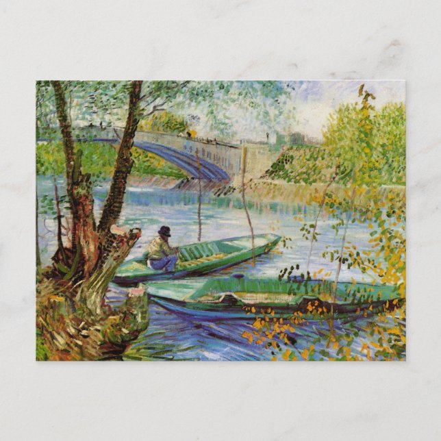 Van Gogh Fishing in the Spring, Pont de Clichy Postcard (Front)