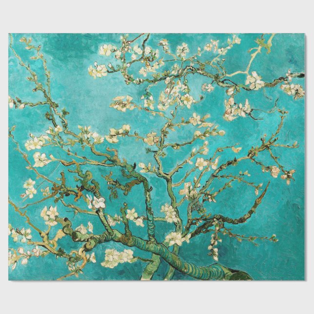 Van Gogh Floral Almond Tree Wrapping Paper (Flat)