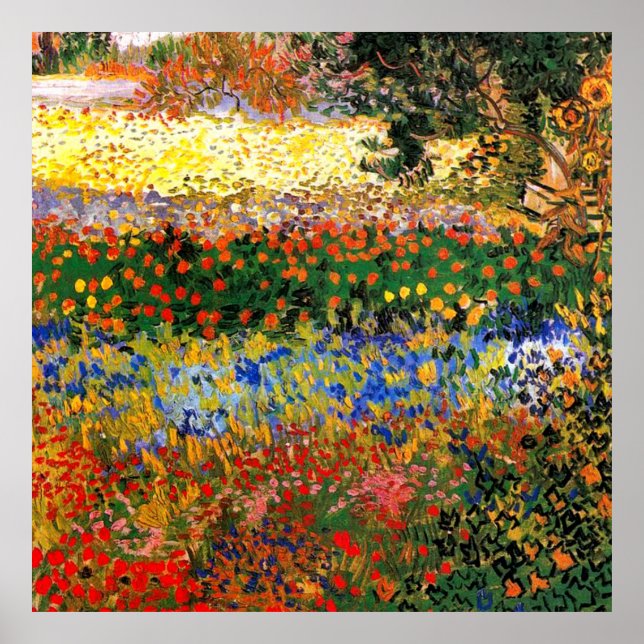 Van Gogh - Flower Garden, fine art painting, Poster (Front)