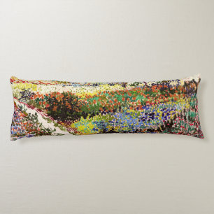 Van Gogh Flowering Garden At Arles Floral Fine Art Body Cushion