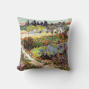 Van Gogh Flowering Garden At Arles Floral Fine Art Cushion