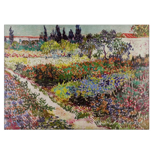 Van Gogh Flowering Garden At Arles Floral Fine Art Cutting Board (Front)