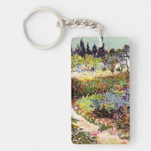 Van Gogh Flowering Garden At Arles Floral Fine Art Key Ring