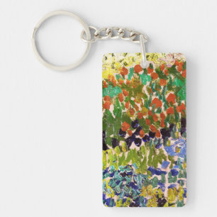 Van Gogh Flowering Garden At Arles Floral Fine Art Key Ring