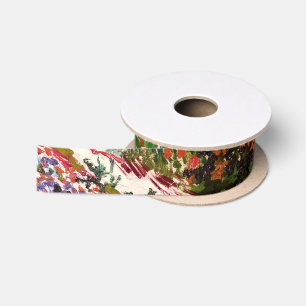 Van Gogh Flowering Garden At Arles Floral Fine Art Satin Ribbon