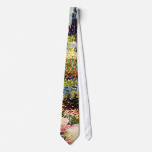 Van Gogh Flowering Garden At Arles Floral Fine Art Tie
