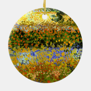 Van Gogh - Flowering Garden Ceramic Tree Decoration