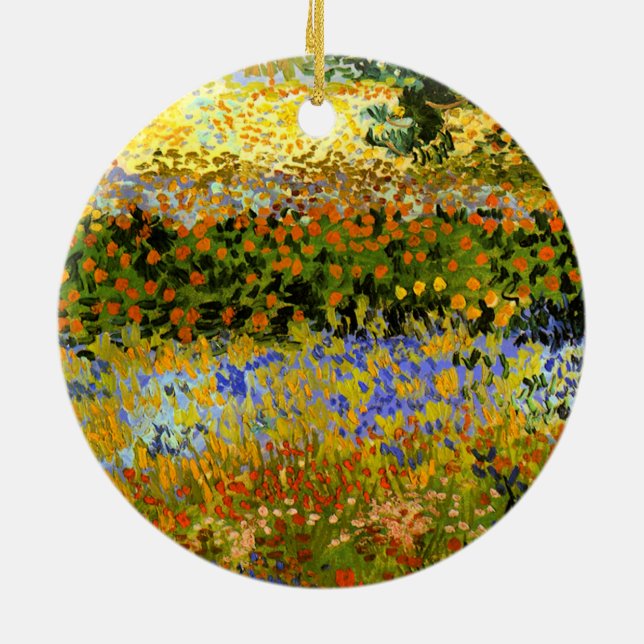 Van Gogh - Flowering Garden Ceramic Tree Decoration (Back)