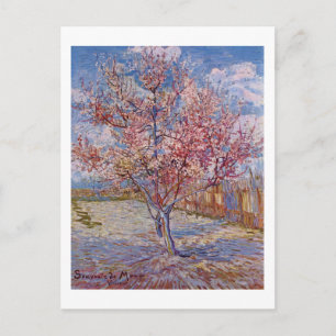 Van Gogh   Flowering Peach Tree   New Address Announcement Postcard