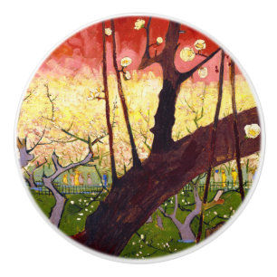 Van Gogh Flowering Plum Tree After Hiroshige Ceramic Knob