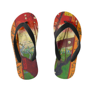 Van Gogh Flowering Plum Tree after Hiroshige Kid's Jandals