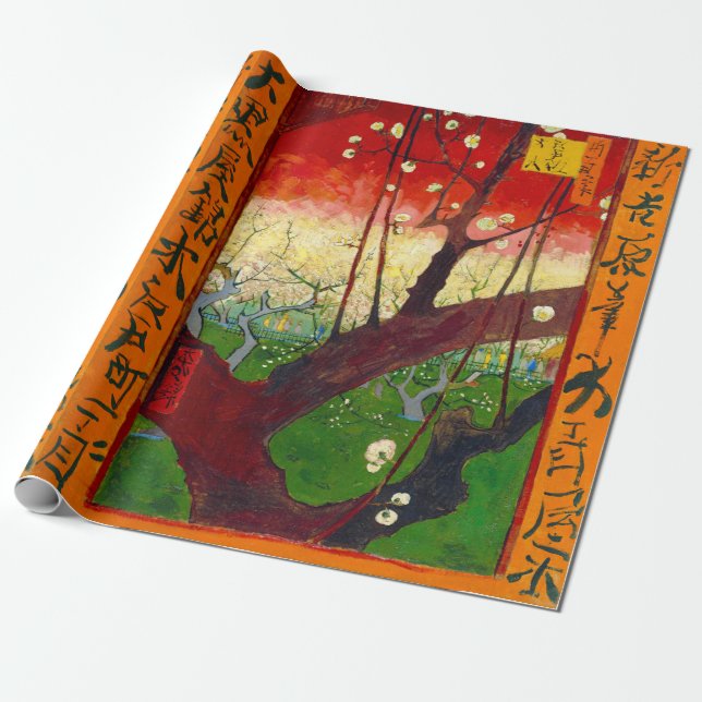Van Gogh Flowering Plum Tree after Hiroshige Wrapping Paper (Unrolled)