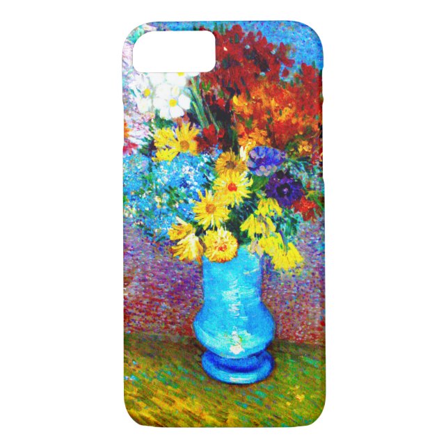 Van Gogh Flowers in a Blue Vase Case-Mate iPhone Case (Back)