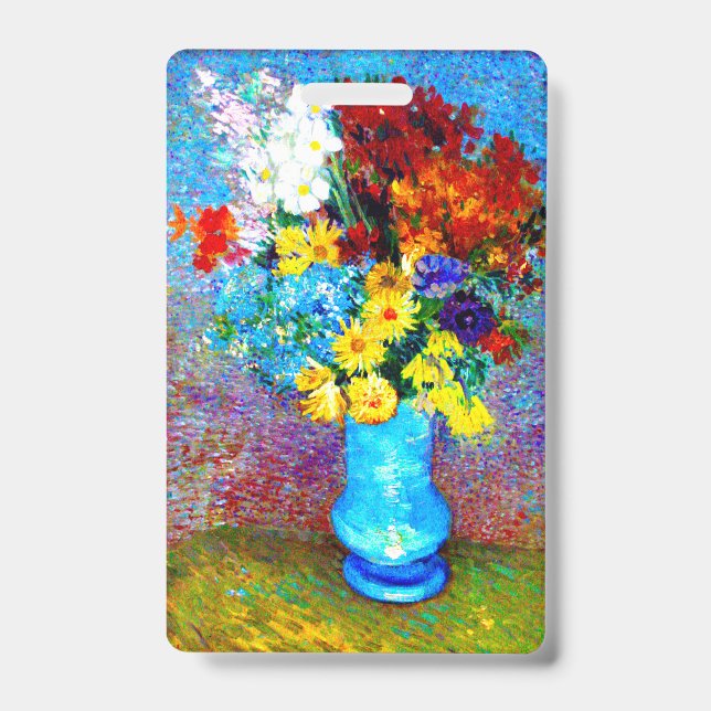 Van Gogh Flowers in a Blue Vase ID Badge (Front)