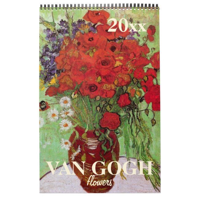 Van Gogh Flowers with Irises, Sunflowers, Poppies Calendar (Cover)