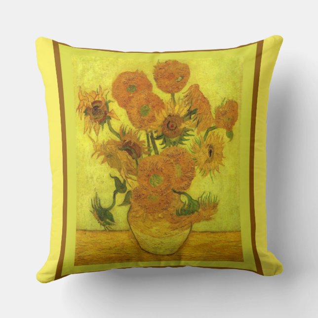 Van Gogh - Fourteen Sunflowers, Cushion (Back)