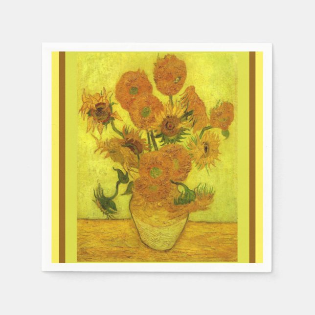 Van Gogh - Fourteen Sunflowers, Napkin (Front)