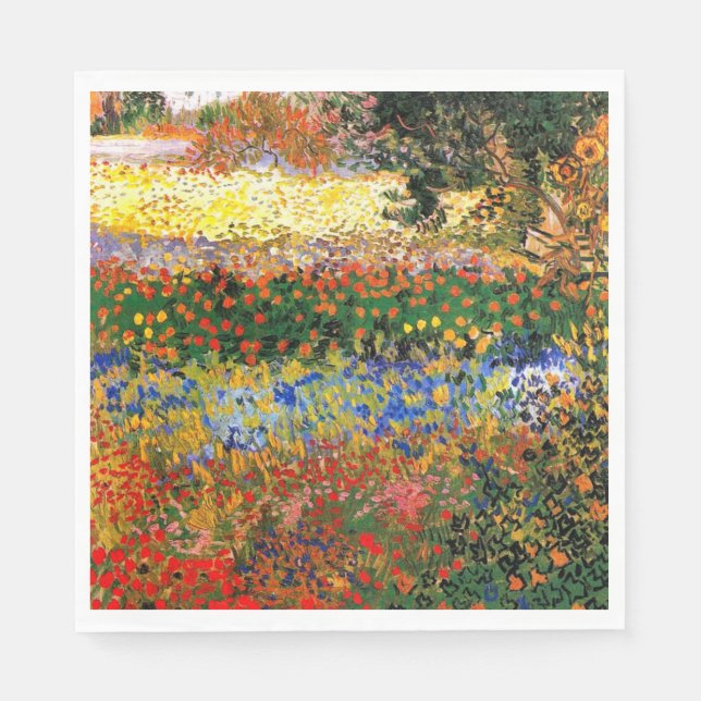 Van Gogh - Garden at Arles (aka Flowering Garden) Napkin (Front)