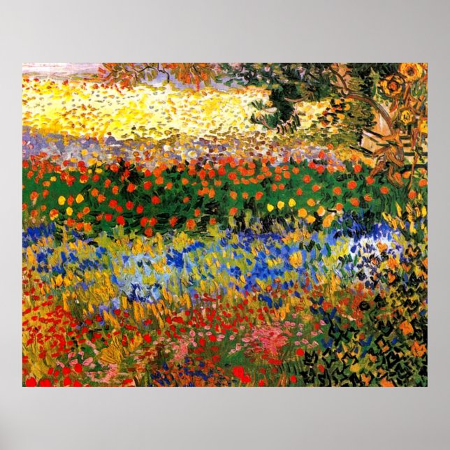 Van Gogh - Garden at Arles (aka Flowering Garden) Poster (Front)
