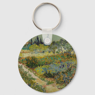 Van Gogh Garden at Arles Floral Impressionist Key Ring