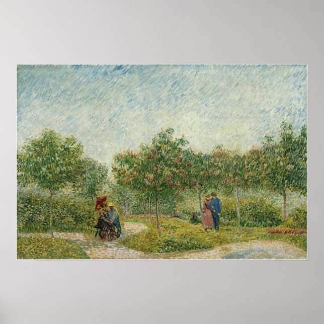Van Gogh - Garden In Montmartre With Lovers Poster (Front)