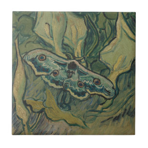 Van Gogh Giant Peacock Moth Vintage Nature ArtVan  Tile
