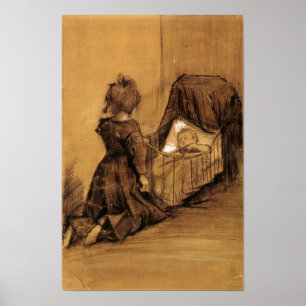 Van Gogh - Girl Kneeling by a Cradle Poster