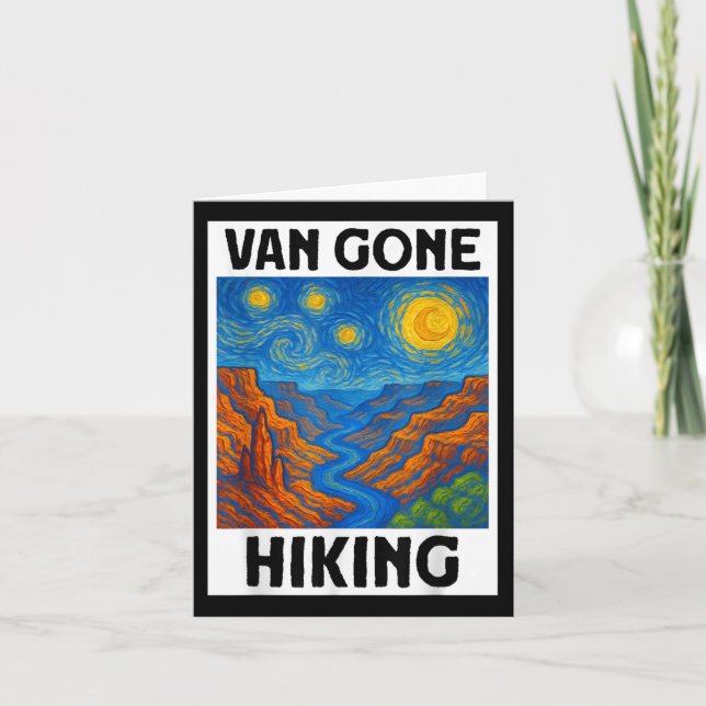 Van Gogh Grand Canyon Hiking Funny Grand Canyon  Card (Front)