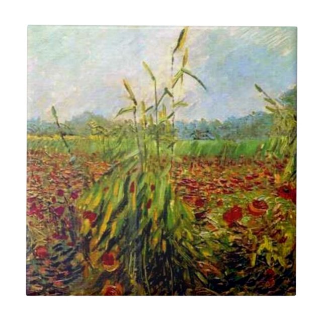 Van Gogh - Green Corn Stalks Tile (Front)