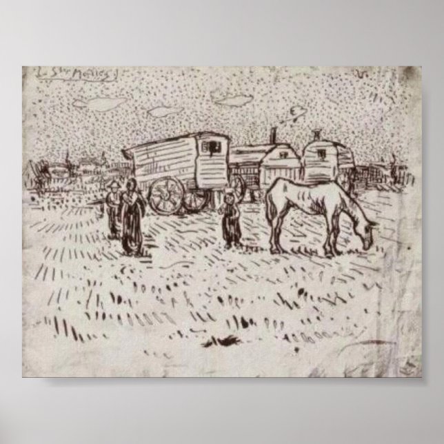 Van Gogh - Gypsies at Saintes-Maries Poster (Front)