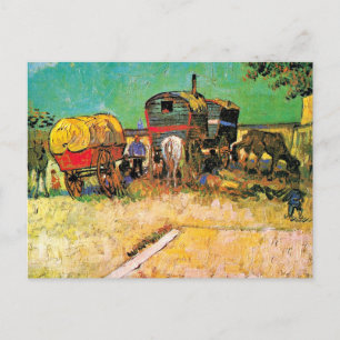 Van Gogh - Gypsy Camp with Horse Dray, Postcard