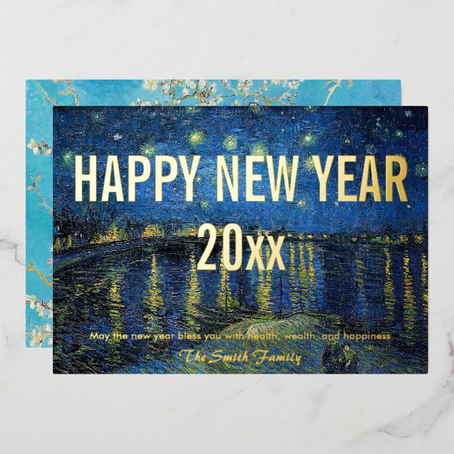 Van Gogh - Happy New Year with Starry Night /Rhone (Front/Back)