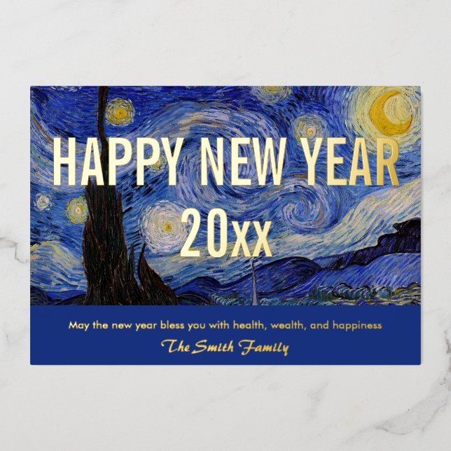 Van Gogh - Happy New Year with The Starry Night Ho (Front)