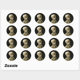 Van Gogh - Head of a Skeleton Classic Round Sticker