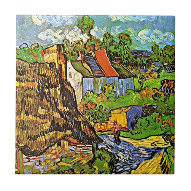 Van Gogh - Houses in Auvers Tile (Front)
