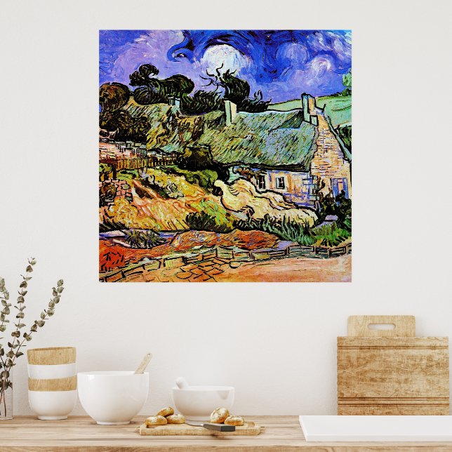 Van Gogh - Houses with Thatched Roofs Poster (Kitchen)