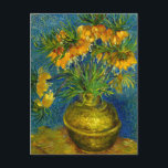 Van Gogh Imperial Fritillaries  Holiday Postcard<br><div class="desc">Postcard featuring Vincent van Gogh’s oil paining Imperial Fritillaries in a Copper Vase (1887). Beautiful yellow flowers adorn a vase against a blue backdrop. A fabulous gift for fans of Post-Impressionism and Dutch art!</div>