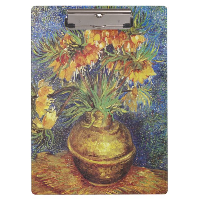 Van Gogh Imperial Fritillaries in Copper Vase Clipboard (Front)