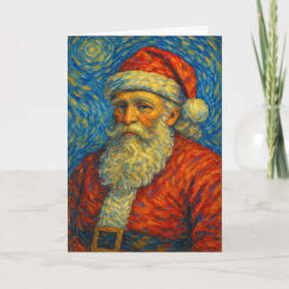 Van Gogh Inspired Santa Claus Starry Night Card