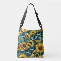 Van Gogh inspired sunflowers purse