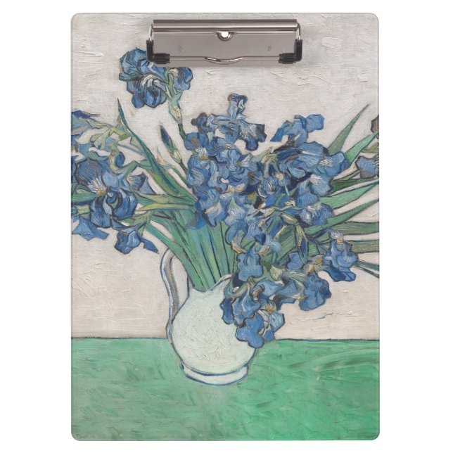 Van Gogh Iris Vase Painting Impressionism Clipboard (Front)