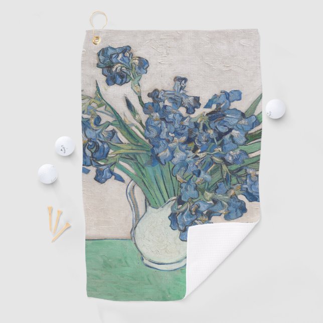 Van Gogh Iris Vase Painting Impressionism Golf Towel (InSitu)