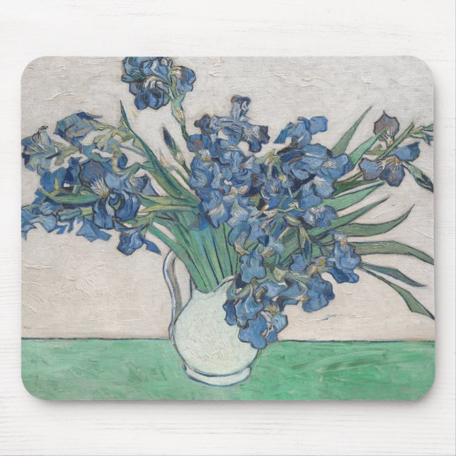 Van Gogh Iris Vase Painting Impressionism Mouse Pad (Front)