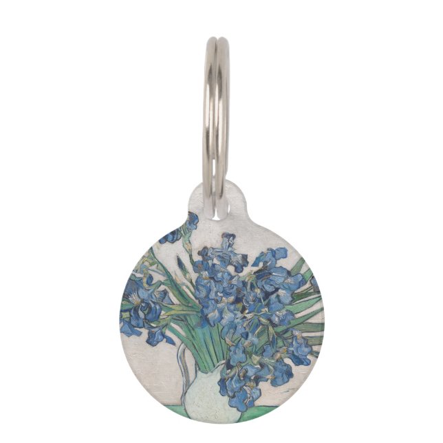 Van Gogh Iris Vase Painting Impressionism Pet Tag (Front)