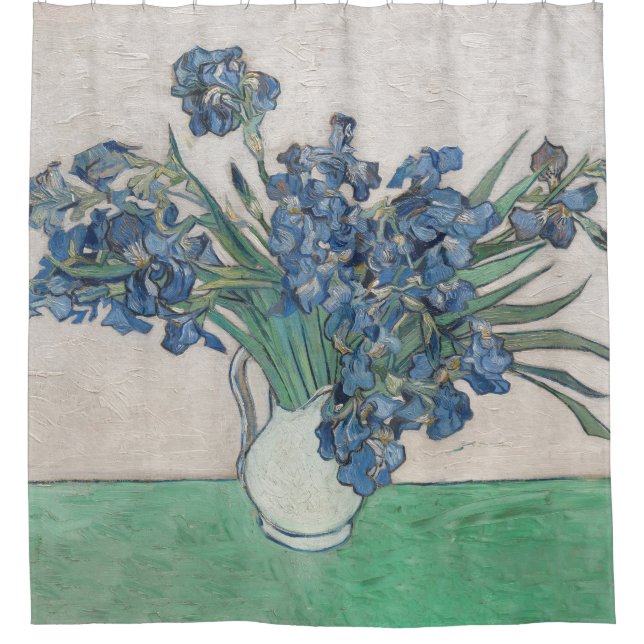 Van Gogh Iris Vase Painting Impressionism Shower Curtain (Front)