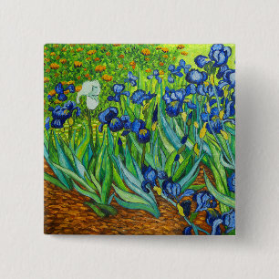 Van Gogh Irises 15 Cm Square Badge