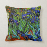 Van Gogh - Irises, 1889, artwork Cushion<br><div class="desc">Van Gogh - Irises,  1889,  artwork throw pillow.</div>