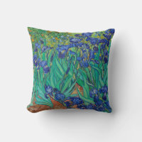 Van Gogh Irises. Blue floral vintage impressionism