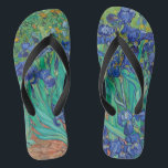 Van Gogh Irises. Blue floral vintage impressionism Jandals<br><div class="desc">Van Gogh "Irises" flip flops. Blue floral impressionism art.</div>
