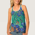Van Gogh Irises. Blue floral vintage impressionism Singlet<br><div class="desc">Van Gogh "Irises" tank top. Blue floral impressionism art.</div>